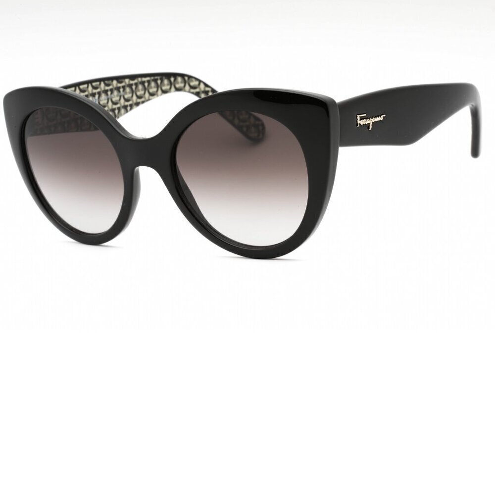 Salvatore Ferragamo Black Cat-Eye Sunglasses Brand New In Case - Picture 1 of 12